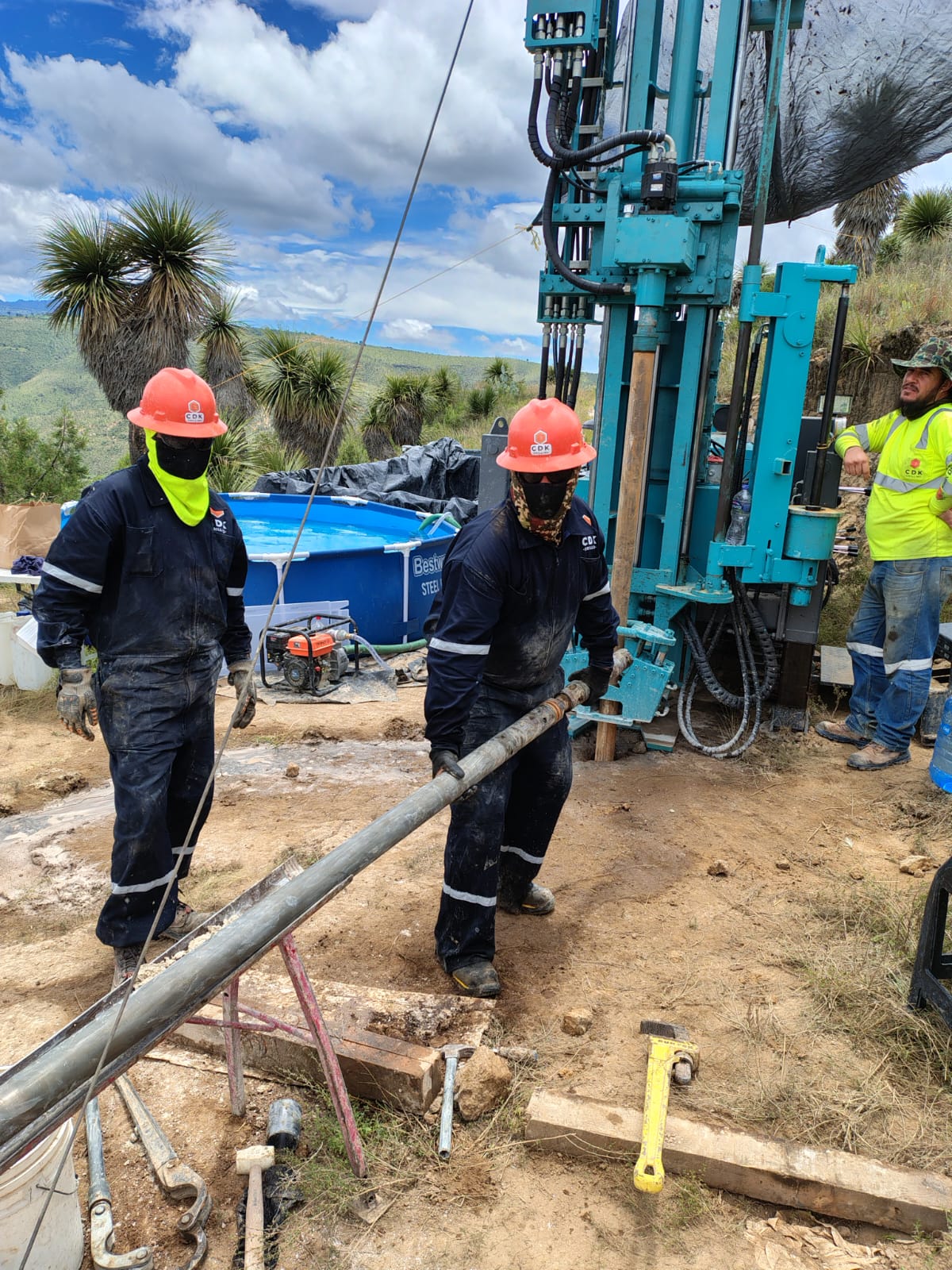 Equipo de perforación en acción